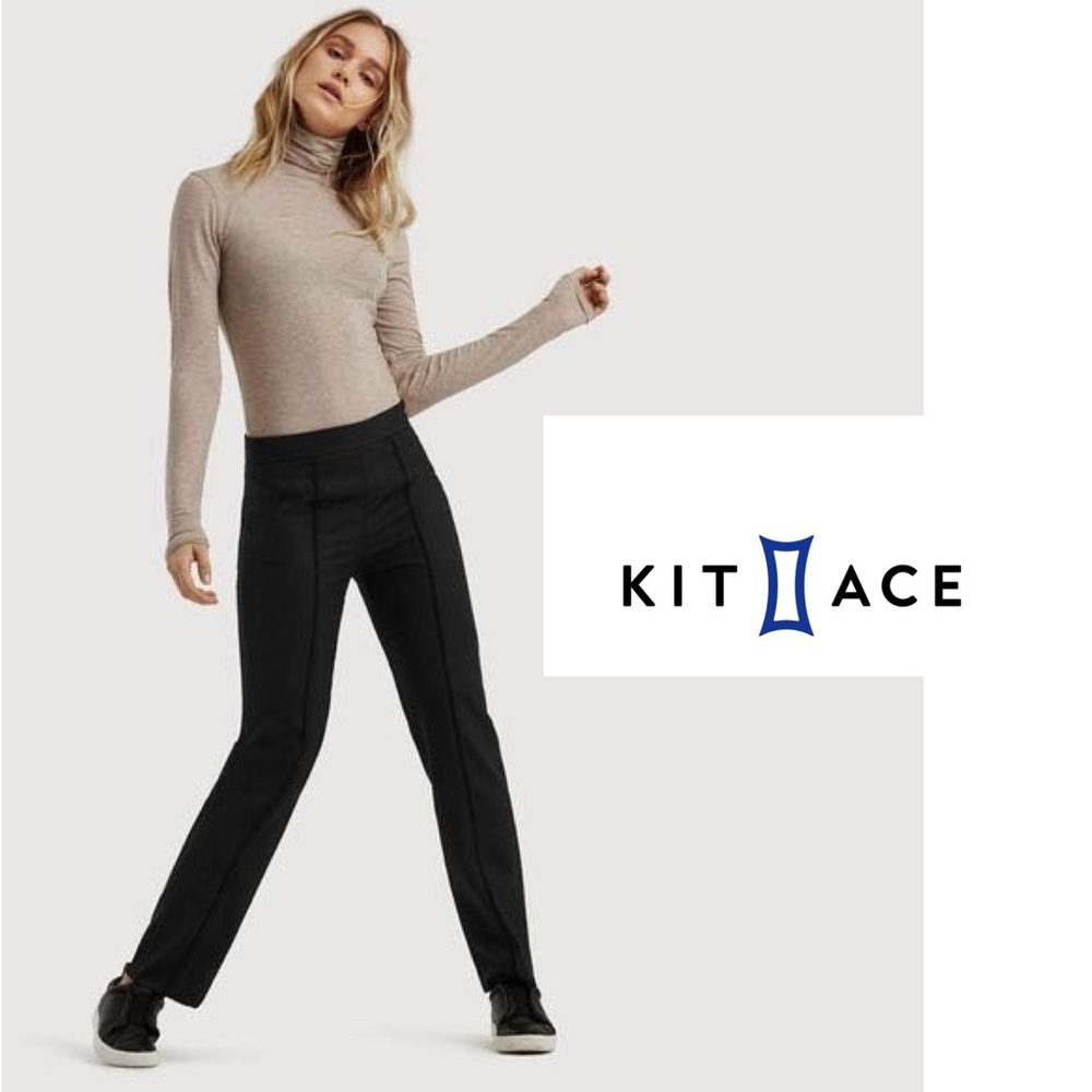 Kit and Ace Straight Talk Black Pants - Picture 1 of 12